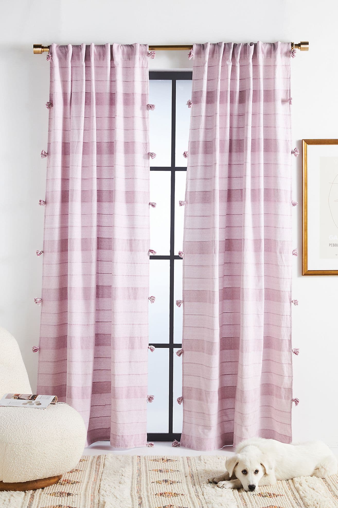 Woven Purple Indie Curtains