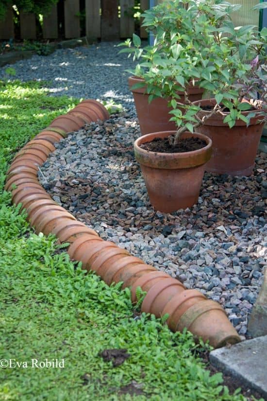 Create a Border of Stacked Terracotta Pots