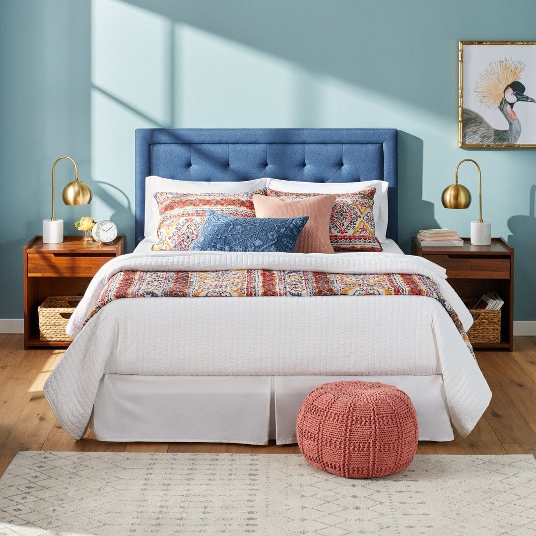 Mid-Century Modern Pink and Blue Bedroom