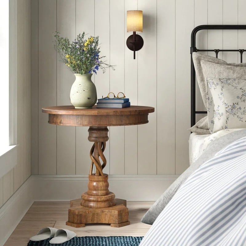 Use a Pedestal Nightstand for a Classical Look