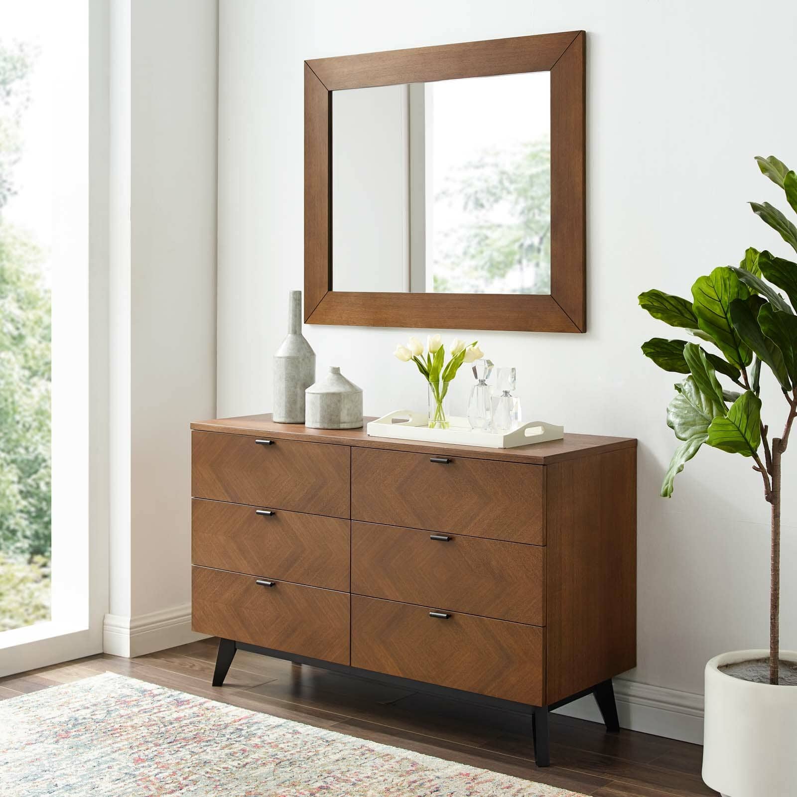 Antonelli 6 Drawer Double Dresser with Mirror