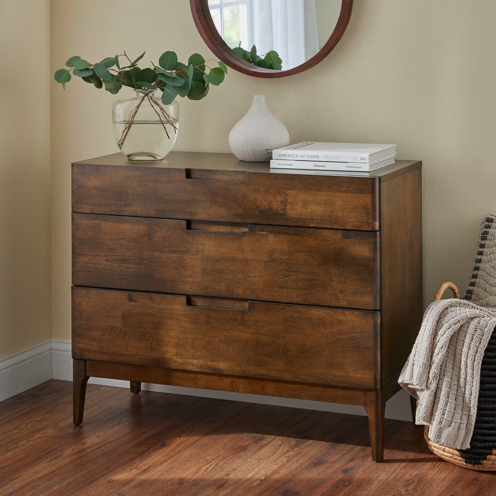 Lorraine Mid-Century Modern 3-Drawer Dresser