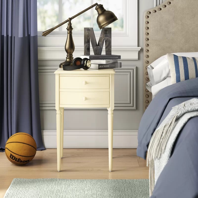 Use a Simple Cream-Colored Nightstand for a Classic Look