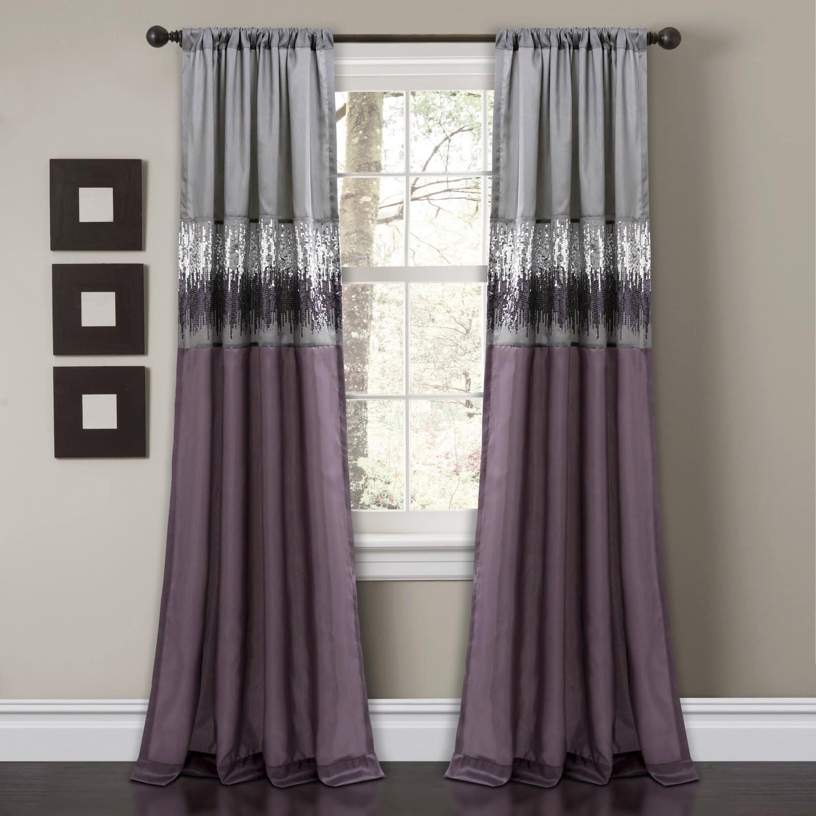 Purple and Silver Curtains