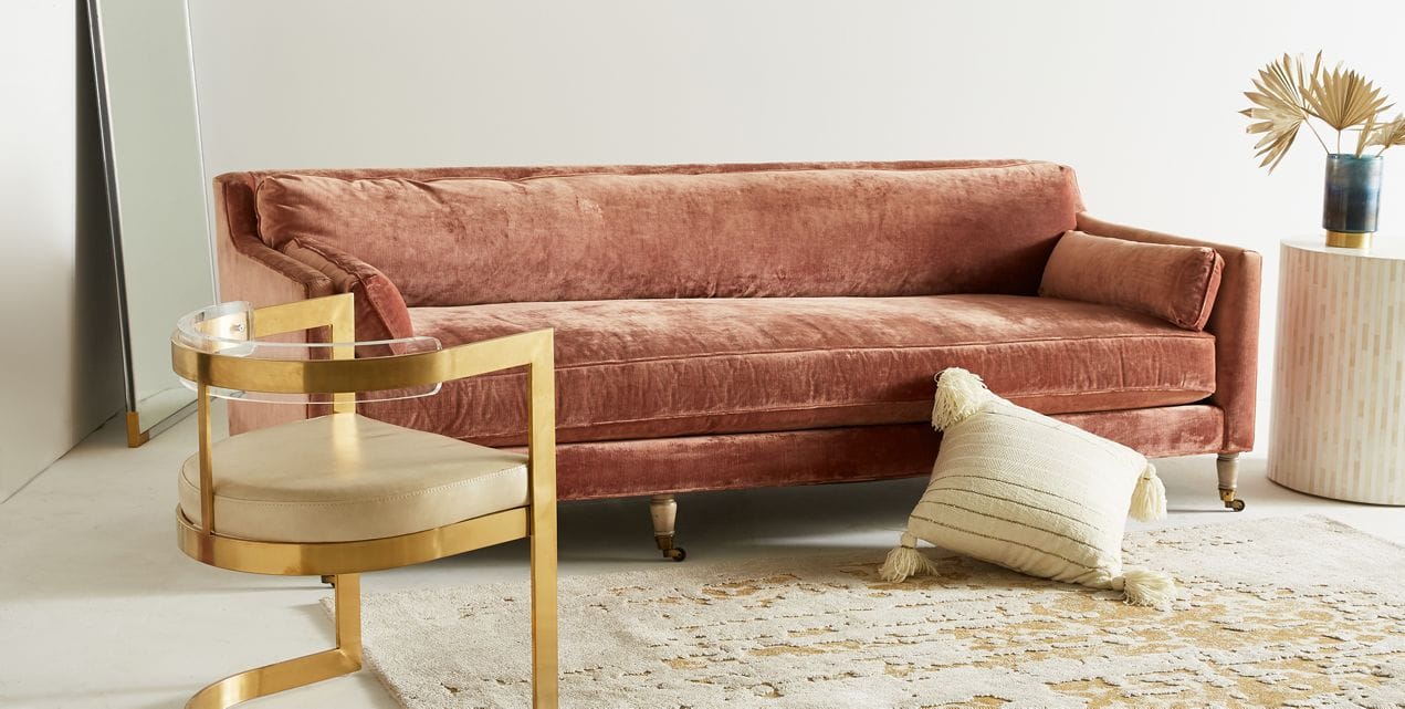 Rosewood Velvet Sofa