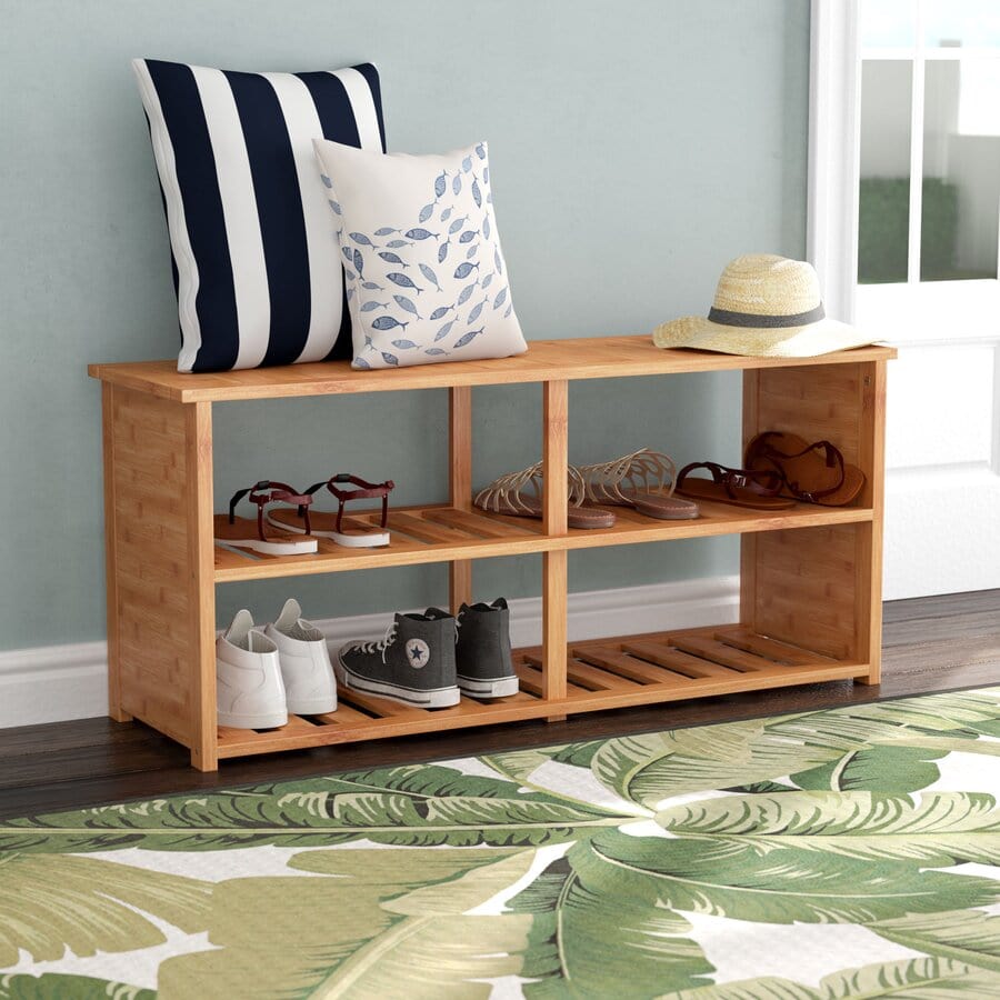 Simple Slatted Bamboo Shelf