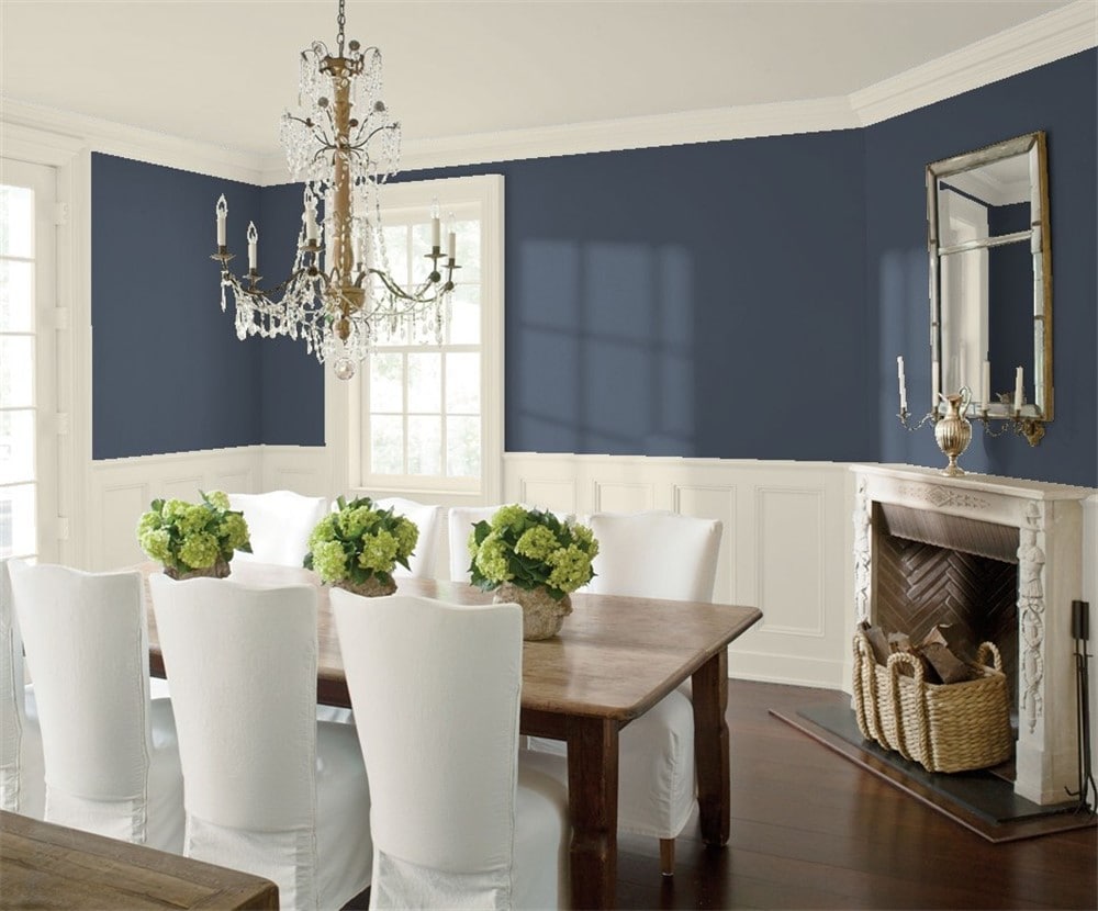 4 Hale Navy and Edgecomb Gray in the Dining Room