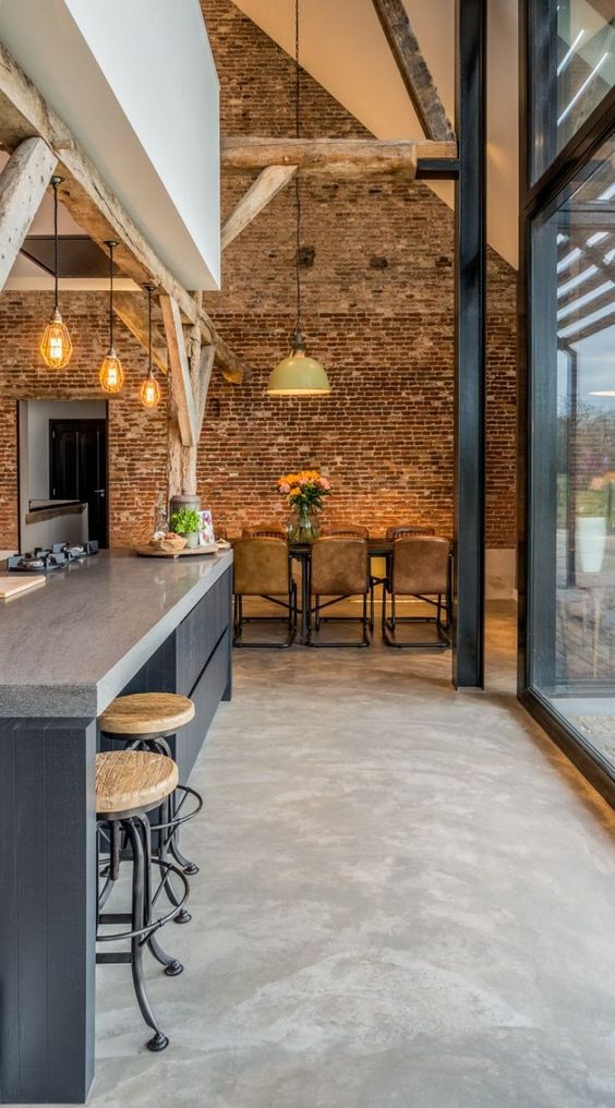 Floors, windows, and the brick wall