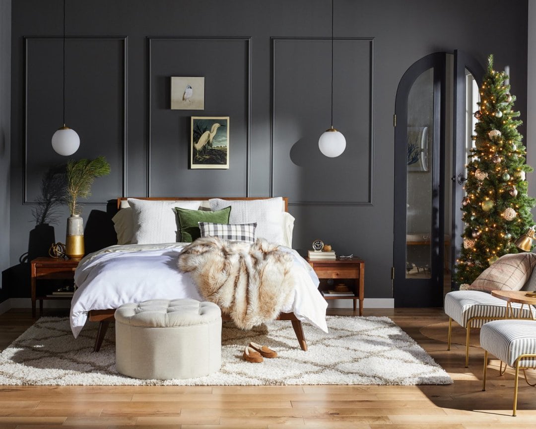 Transitional Modern Black Bedroom