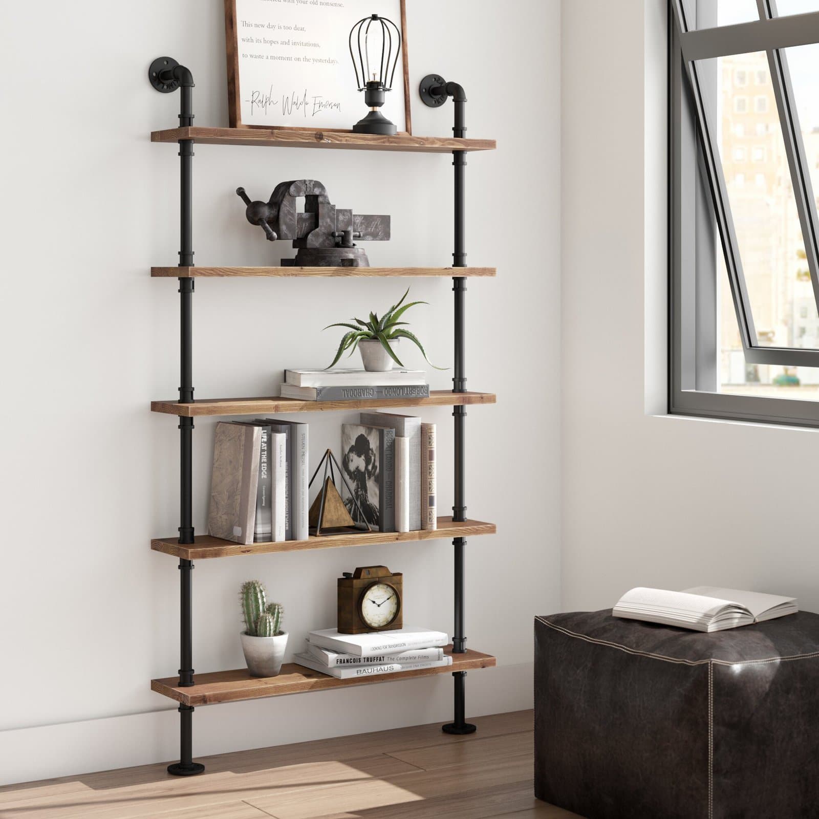 Industrial Pipe Wall Shelving