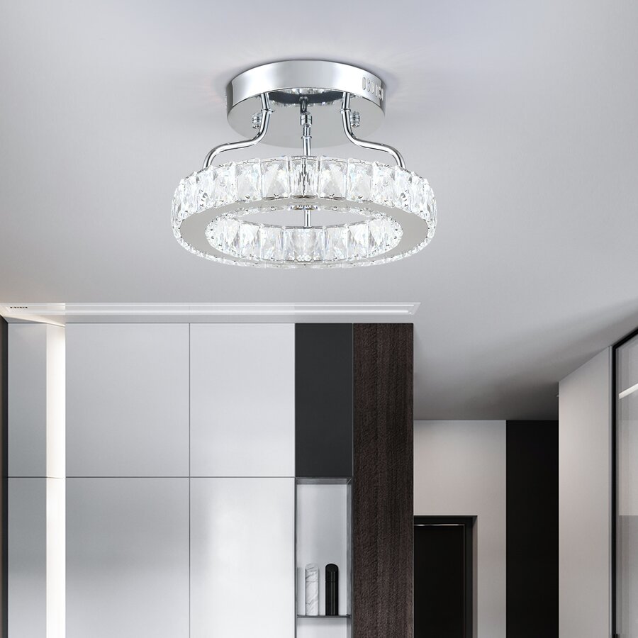 Semi-Flush Chandelier in Bright LED Bulbs