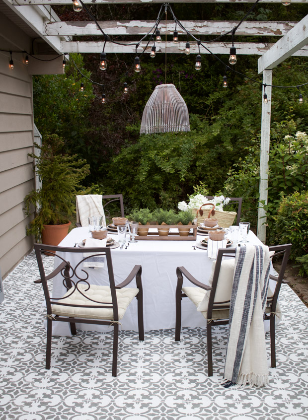 stencils make a big difference to this patio