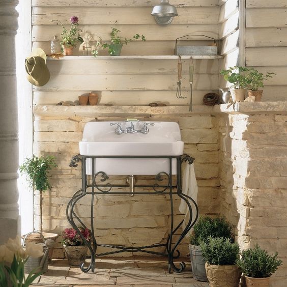 use pots and sinks to create your country garden