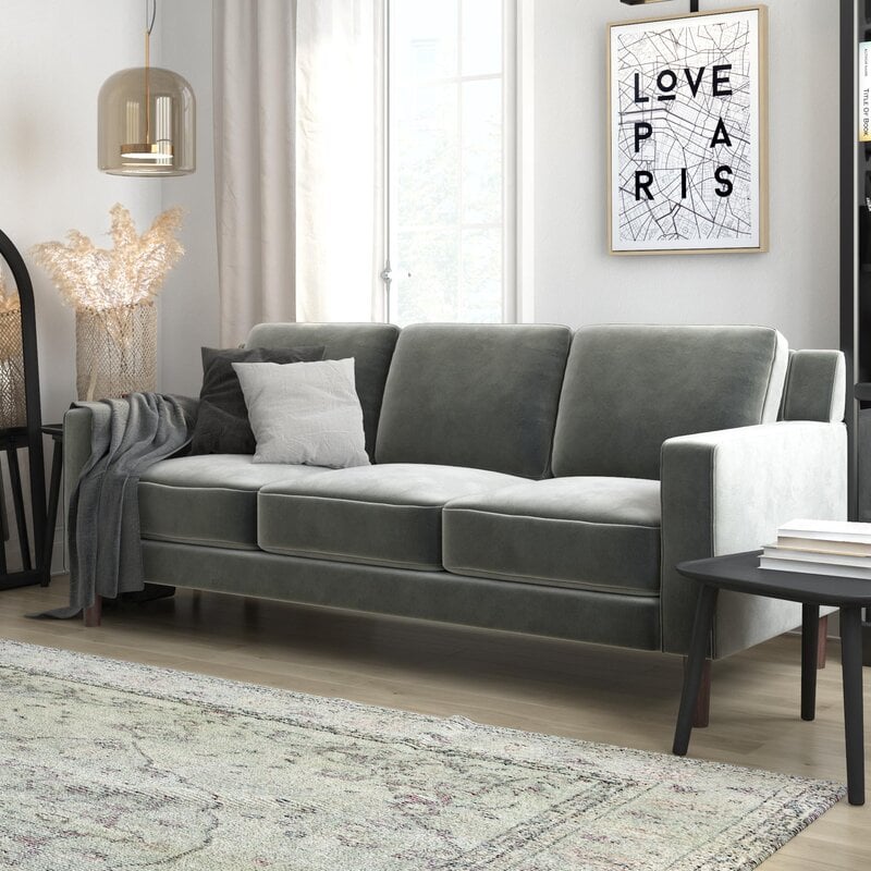 Linney772727WideVelvetSquareArmSofa