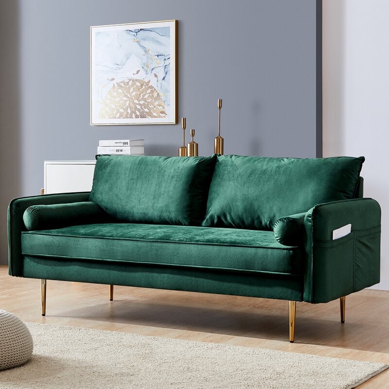 Petitt Velvet 70 Square Arm Sofa