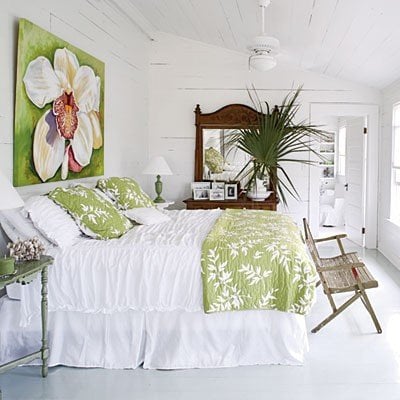 white walls, white floor and white linen