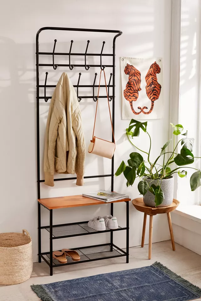 Industrial Metal Hooks and Shelves