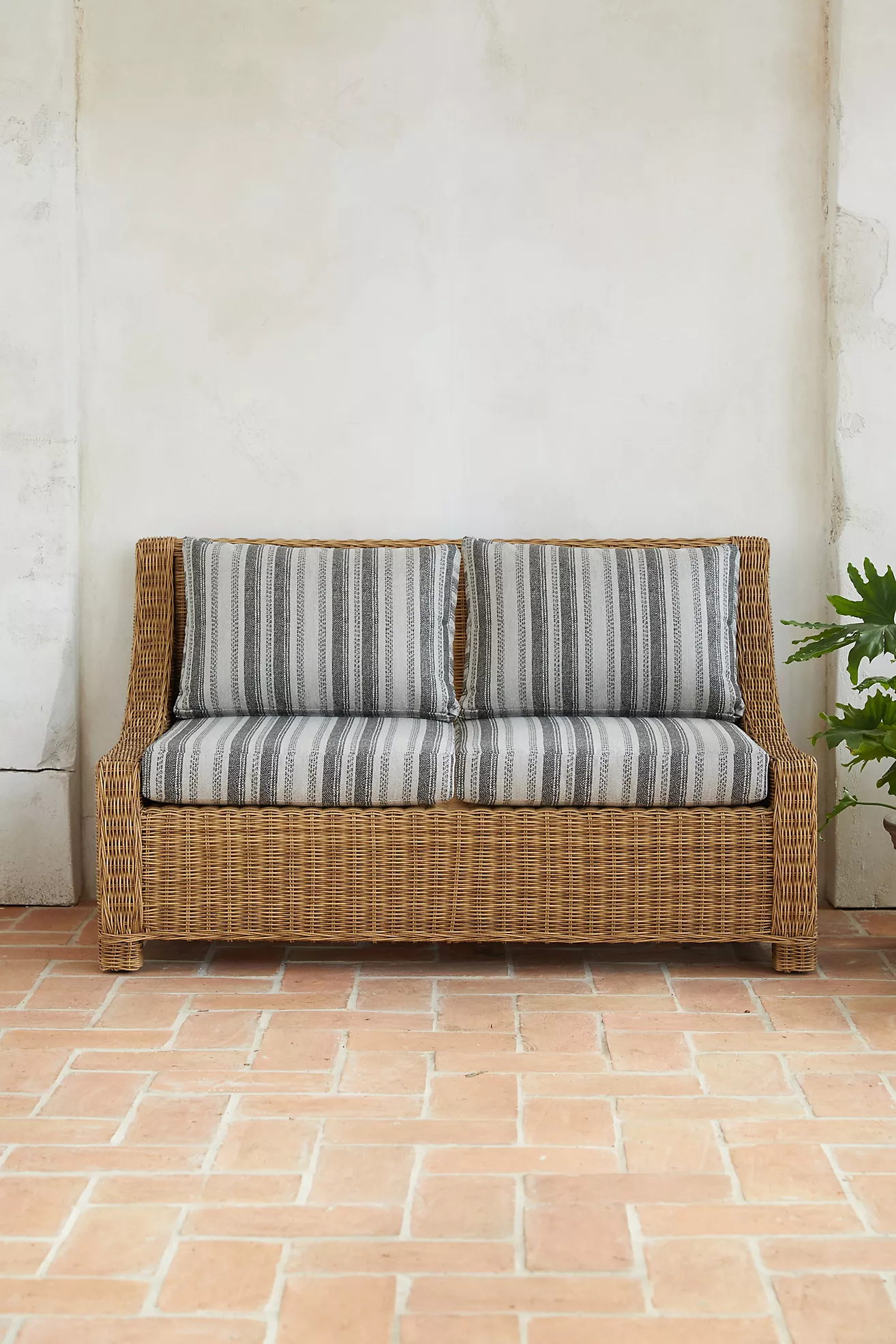 Neutral Wicker Sofa