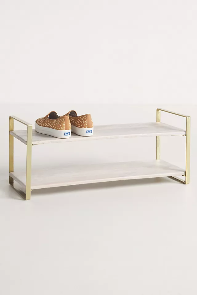 Sleek and Glam Gold Shoe Rack