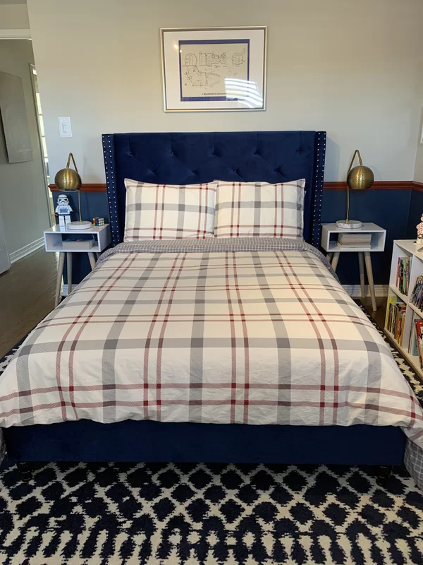 Modern Navy and Gold Bedroom